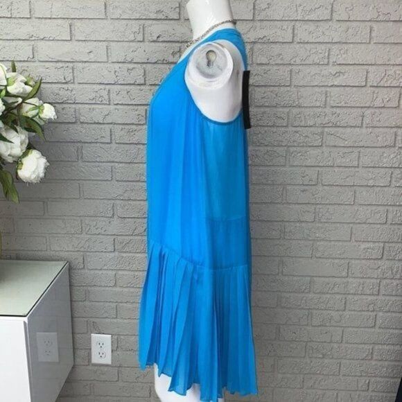 Anthropologie Aryn K Women Drop Waist Pleated Tank Halter Dress Size M - Picture 6 of 13